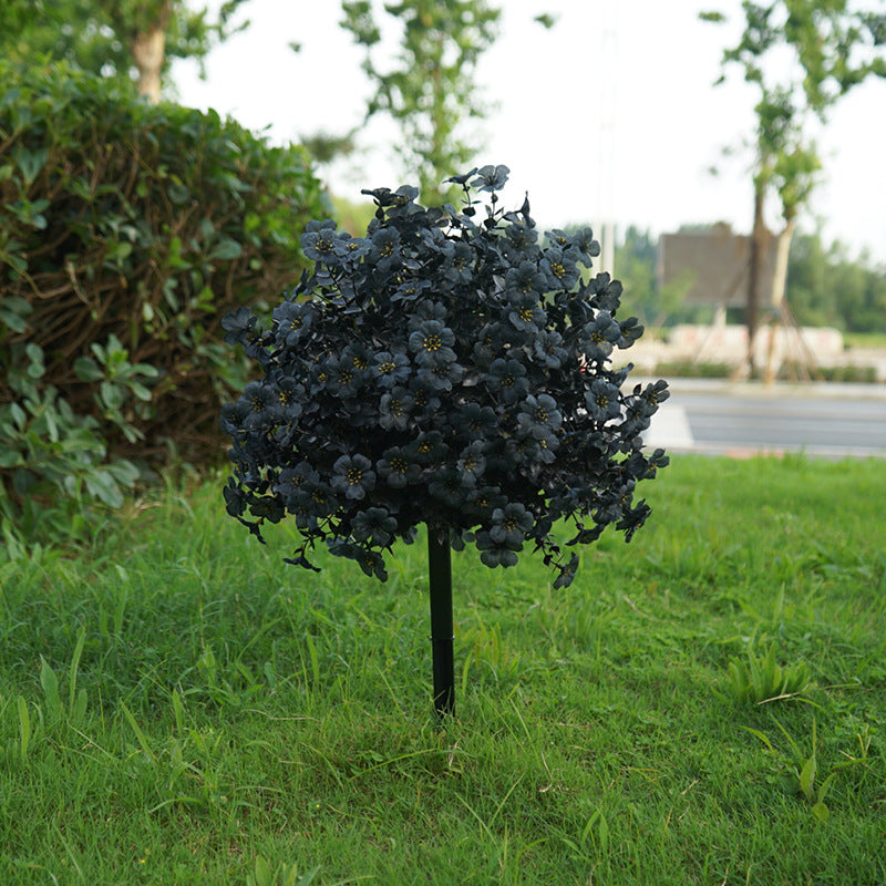 Künstliche Veilchen, 55 cm, 250 Blüten pro Bund, schwarz, für Halloween-Dekoration, Garten, Grabgestaltung, Wohnaccessoire