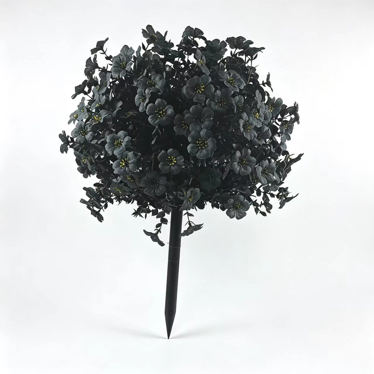 Künstliche Veilchen, 55 cm, 250 Blüten pro Bund, schwarz, für Halloween-Dekoration, Garten, Grabgestaltung, Wohnaccessoire