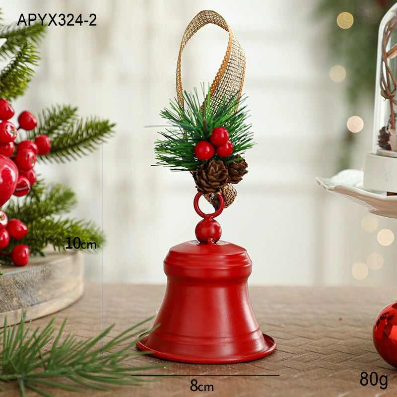 Metall Weihnachtsglocke Dekoration, 15 cm, Eisen, silberfarben, für Tür, Wand, Tischdekoration, Hochzeit, Weihnachtsmarkt