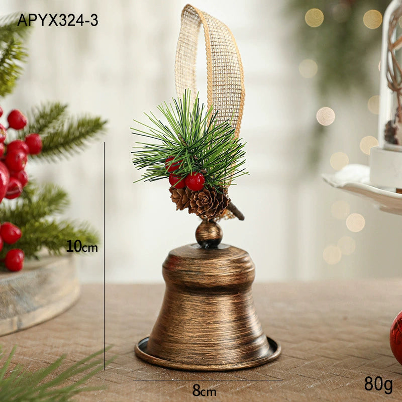 Metall Weihnachtsglocke Dekoration, 15 cm, Eisen, silberfarben, für Tür, Wand, Tischdekoration, Hochzeit, Weihnachtsmarkt