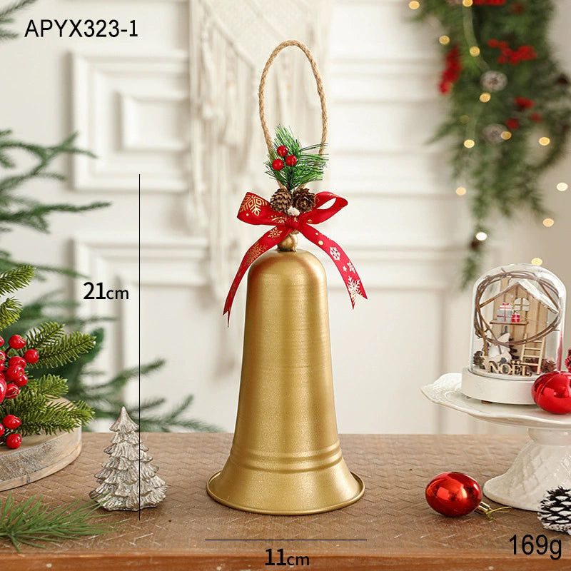 Metall Weihnachtsglocke Dekoration, 15 cm, Eisen, silberfarben, für Tür, Wand, Tischdekoration, Hochzeit, Weihnachtsmarkt