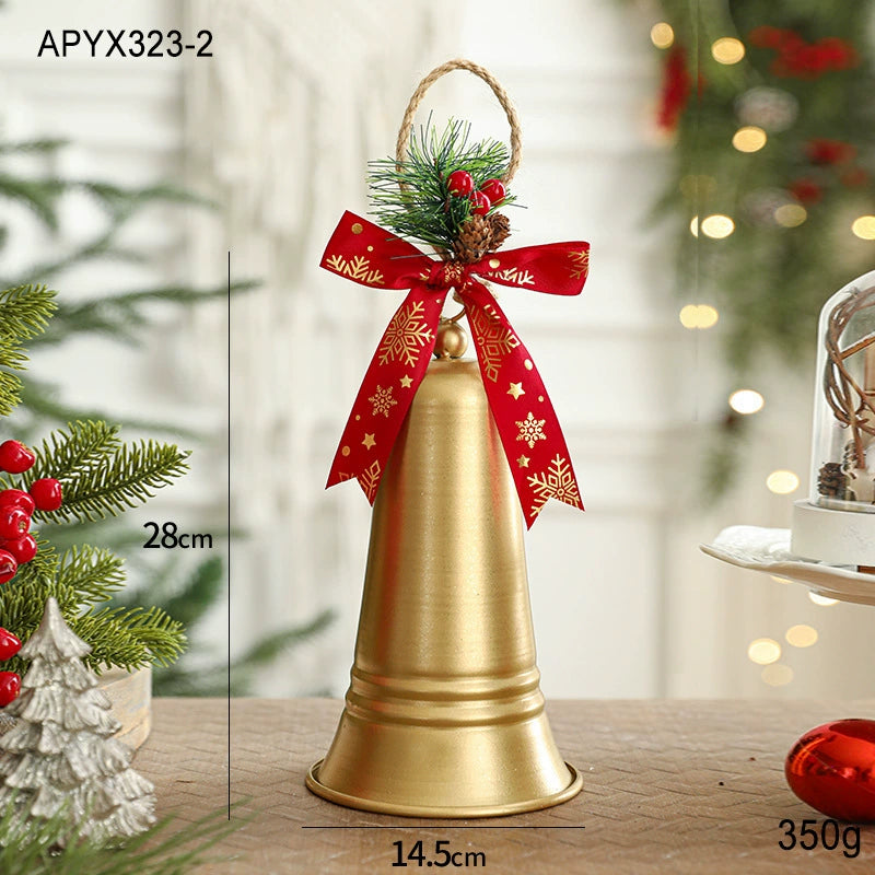 Metall Weihnachtsglocke Dekoration, 15 cm, Eisen, silberfarben, für Tür, Wand, Tischdekoration, Hochzeit, Weihnachtsmarkt