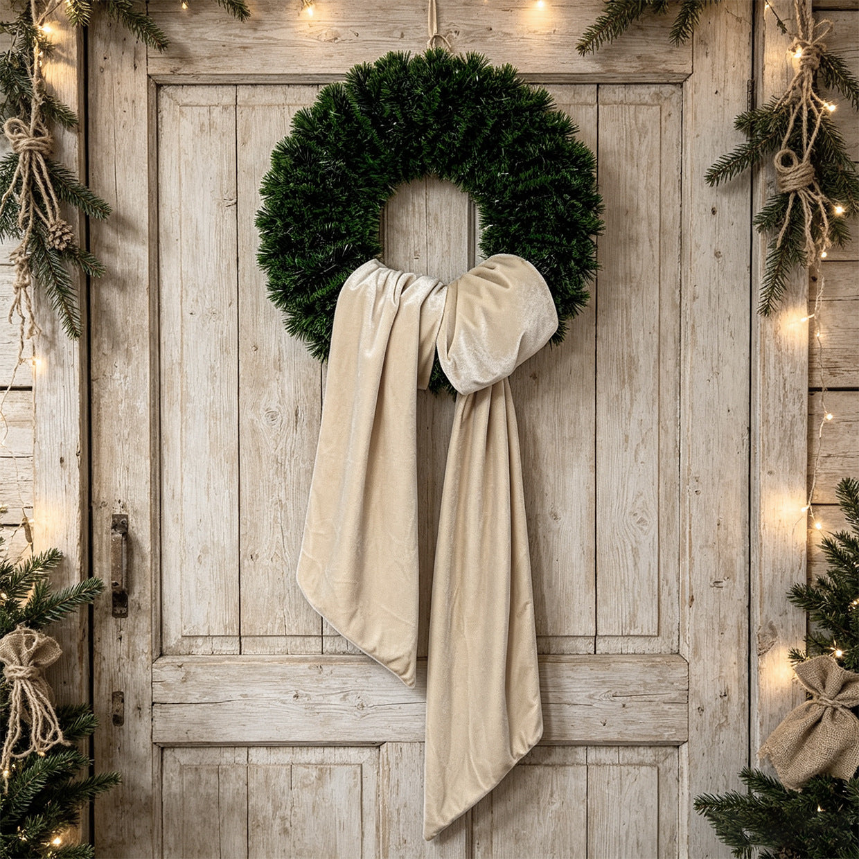 Weihnachtsdeko Schleife aus Samt, 209 cm lang, festliche Partydekoration, für Innen- und Außenbereich, Hochzeiten, Events