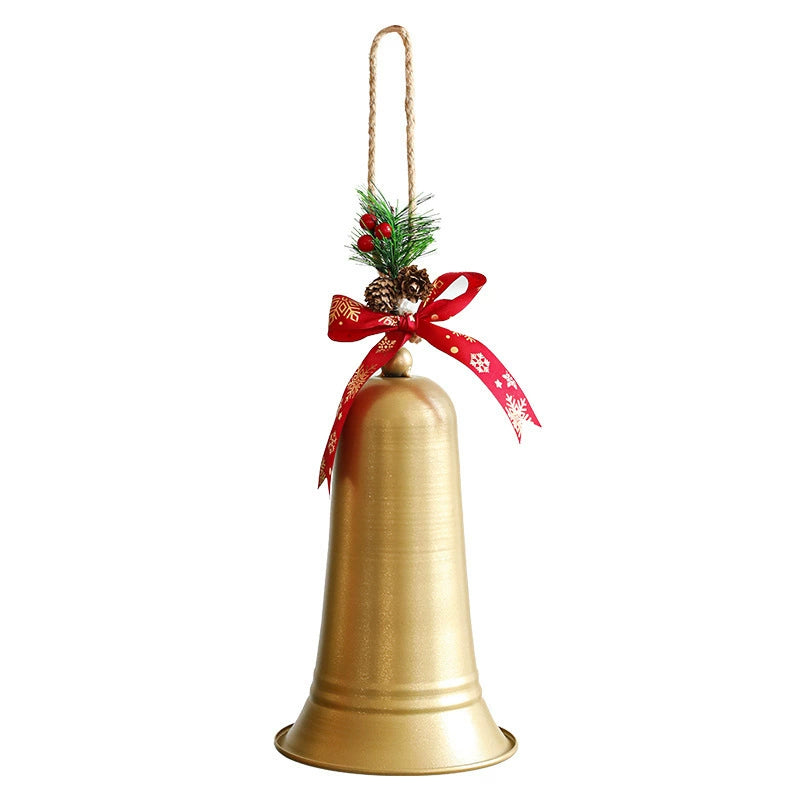 Metall Weihnachtsglocke Dekoration, 15 cm, Eisen, silberfarben, für Tür, Wand, Tischdekoration, Hochzeit, Weihnachtsmarkt