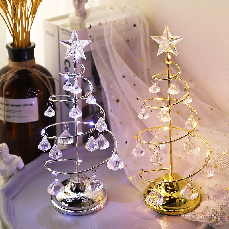 LED-Weihnachtsbaum aus Metall, 26 cm hoch, gold oder silber, perfekt für Weihnachtsdekoration, Geschenke, Heimdekoration