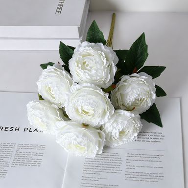 Künstliche Pfingstrosen (7 Stück), 49 cm lang,  Material, für Hochzeiten, Home Decor und Einzelhandel, Blütendurchmesser 9 cm