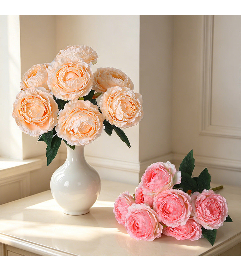Künstliche Pfingstrosen (7 Stück), 49 cm lang,  Material, für Hochzeiten, Home Decor und Einzelhandel, Blütendurchmesser 9 cm