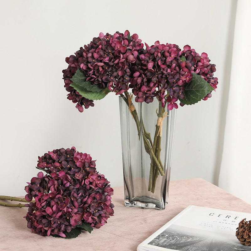 3x künstliche Hortensie Stiele aus Seide, 33 cm, realistisch, für Hochzeit, Dekoration, Shop, Büros, ganzjährig, beugbar