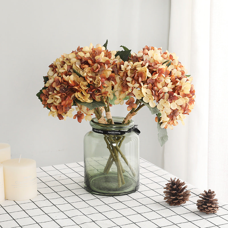 3x künstliche Hortensie Stiele aus Seide, 33 cm, realistisch, für Hochzeit, Dekoration, Shop, Büros, ganzjährig, beugbar