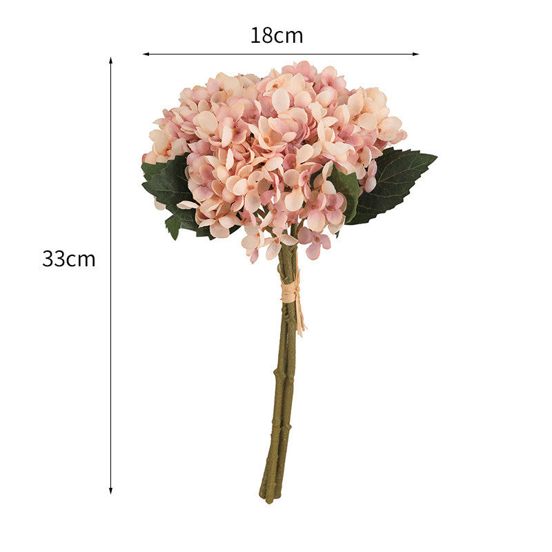 3x künstliche Hortensie Stiele aus Seide, 33 cm, realistisch, für Hochzeit, Dekoration, Shop, Büros, ganzjährig, beugbar