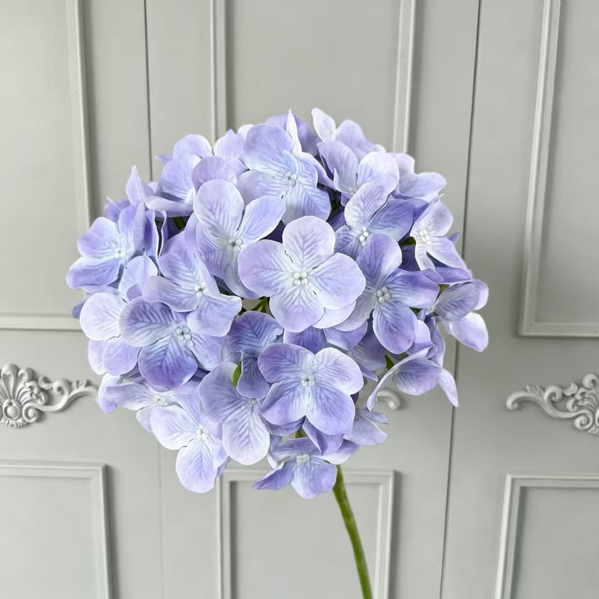 Künstliche Hortensie, 67 cm, hochwertig naturgetreu, für Hochzeit, Trauerfeier, Dekoration, Innenraum, 1 Stiel