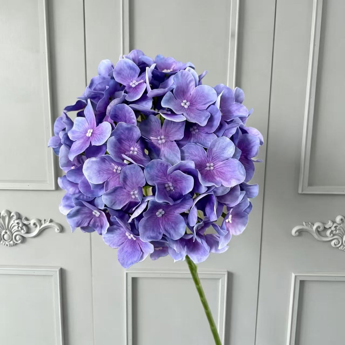 Künstliche Hortensie, 67 cm, hochwertig naturgetreu, für Hochzeit, Trauerfeier, Dekoration, Innenraum, 1 Stiel