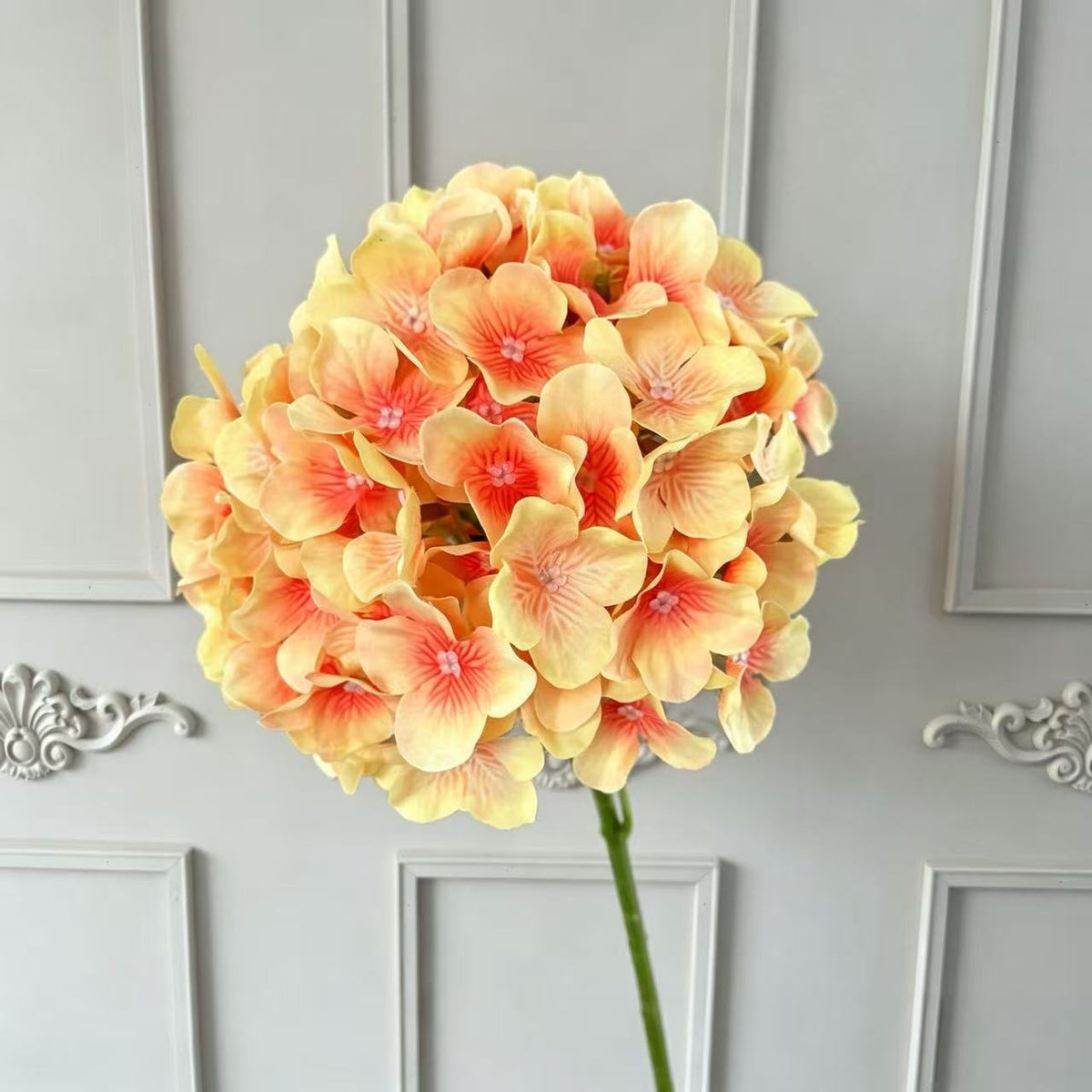 Künstliche Hortensie, 67 cm, hochwertig naturgetreu, für Hochzeit, Trauerfeier, Dekoration, Innenraum, 1 Stiel