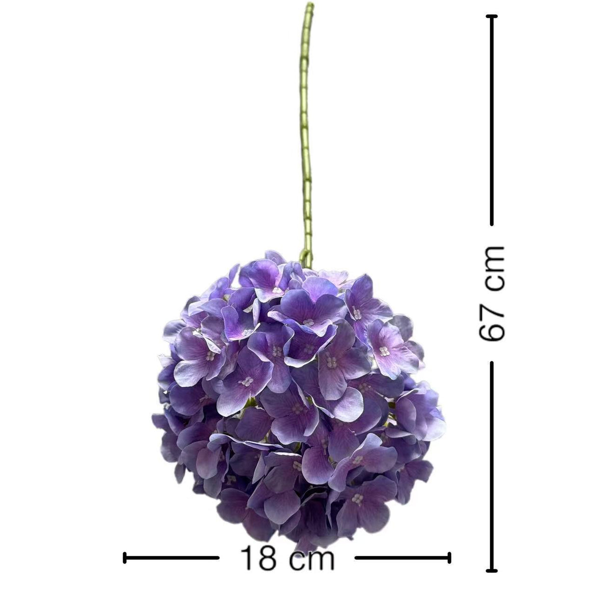 Künstliche Hortensie, 67 cm, hochwertig naturgetreu, für Hochzeit, Trauerfeier, Dekoration, Innenraum, 1 Stiel