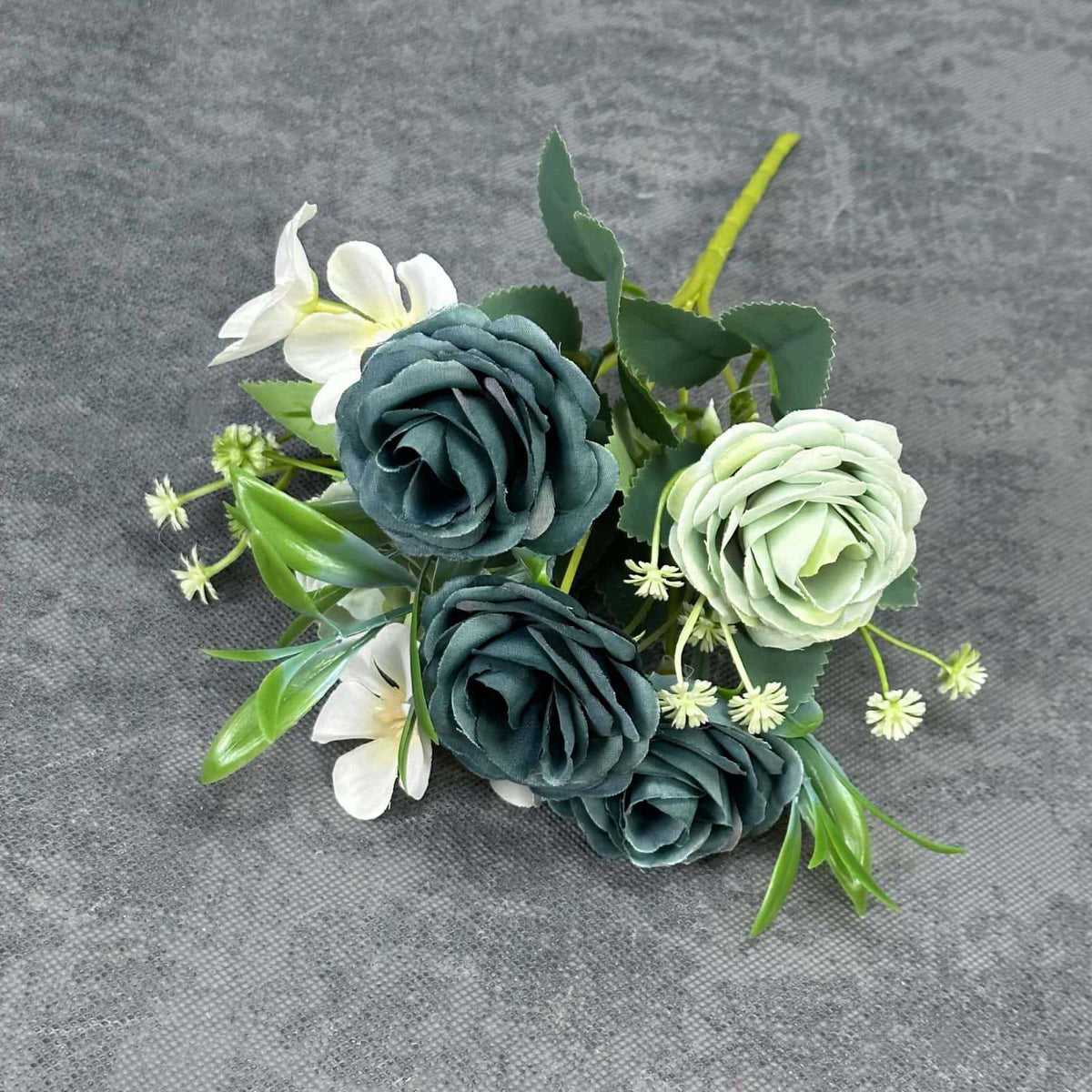 Realistische Kunstrose, 28 cm hoch, 5 Blüten pro Stiel, 2 Stück, für Hochzeitsdekoration, Hausdekoration