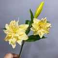 80cm PU Real-Touch Lilienstrauß, 2 Blüten + 1 Knospe, 15cm Durchmesser, für Hochzeiten, Innenraumdekoration, Blumengeschäfte