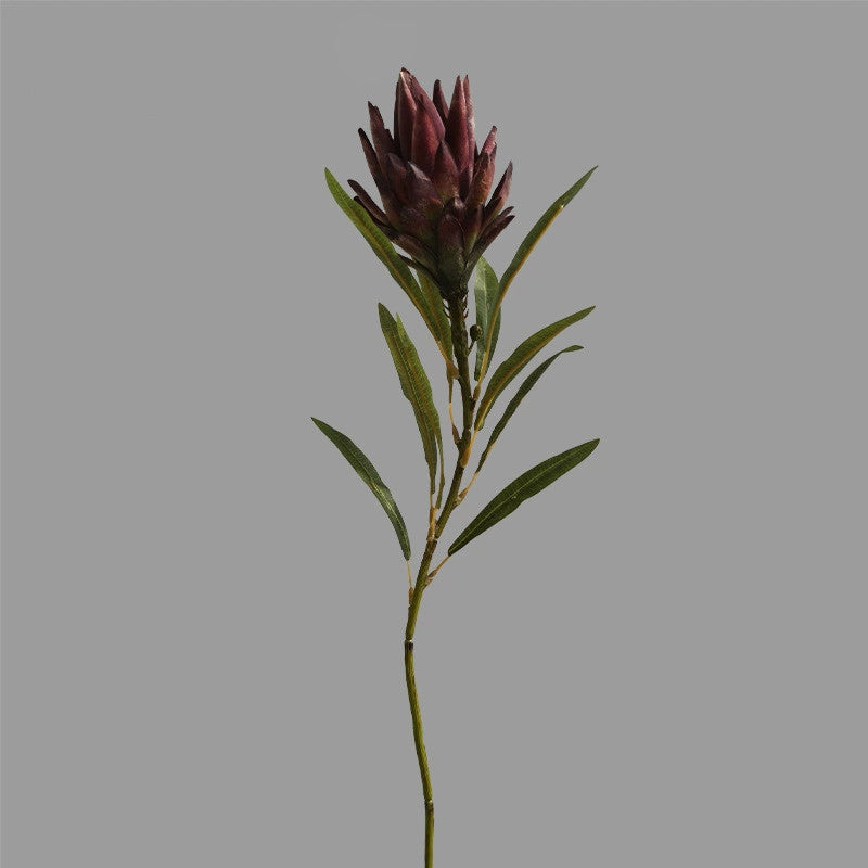 Künstliche Protea Blüte (Königsprotea) in Herbsttönen, 63 cm Länge, Real-Touch Seide, für Vasen, Hochzeitsdekoration, Wohnaccessoires