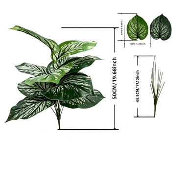 Künstliche Palme, 50 cm, Seidenmaterial, realistisches Grün, für Wohnzimmer, Balkon, Hochzeitsdekoration