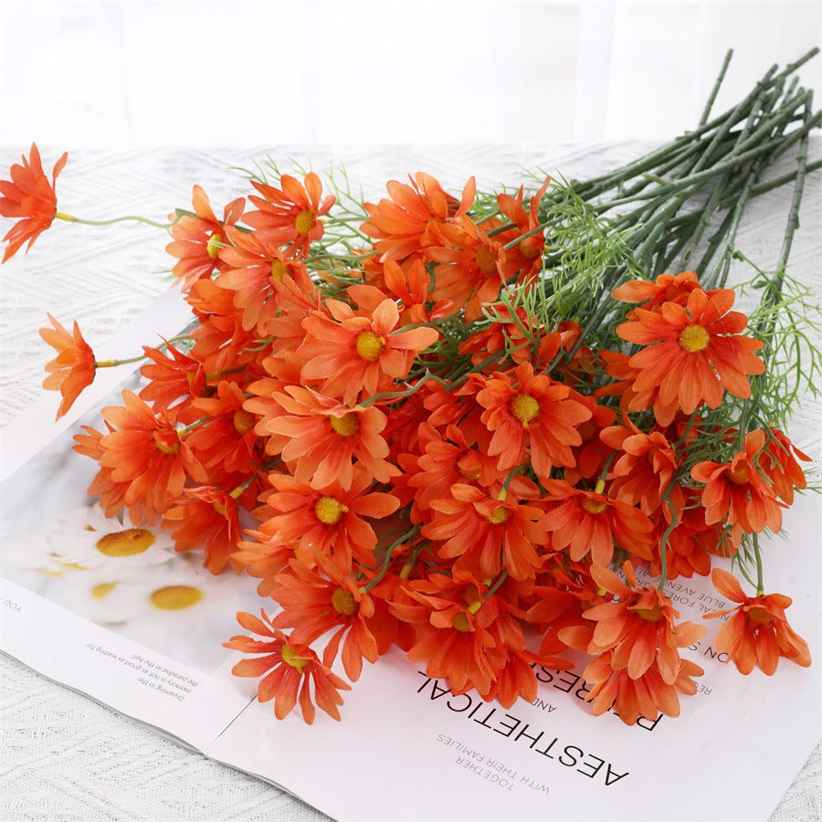 Künstliche Gänseblümchen aus Seide, 51 cm, 5 Stiele mit je 5 Blüten, für Zuhause, Hochzeiten und Gewerbe