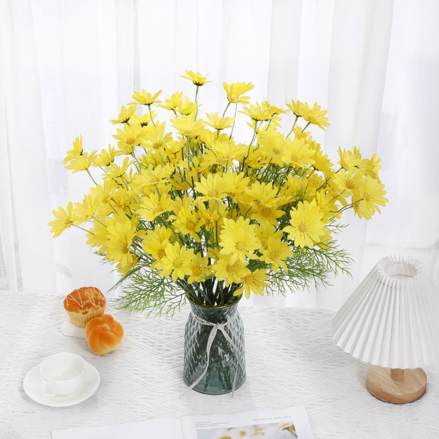 Künstliche Gänseblümchen aus Seide, 51 cm, 5 Stiele mit je 5 Blüten, für Zuhause, Hochzeiten und Gewerbe
