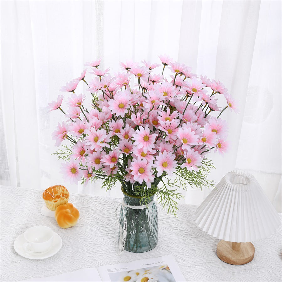 Künstliche Gänseblümchen aus Seide, 51 cm, 5 Stiele mit je 5 Blüten, für Zuhause, Hochzeiten und Gewerbe