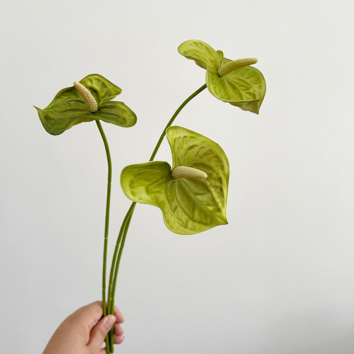 Künstliche Anthurium Einzelstiel 47 cm, hochwertige PU-Anthurium für Hochzeitsdekoration, Wohnaccessoires, Einzelhandel