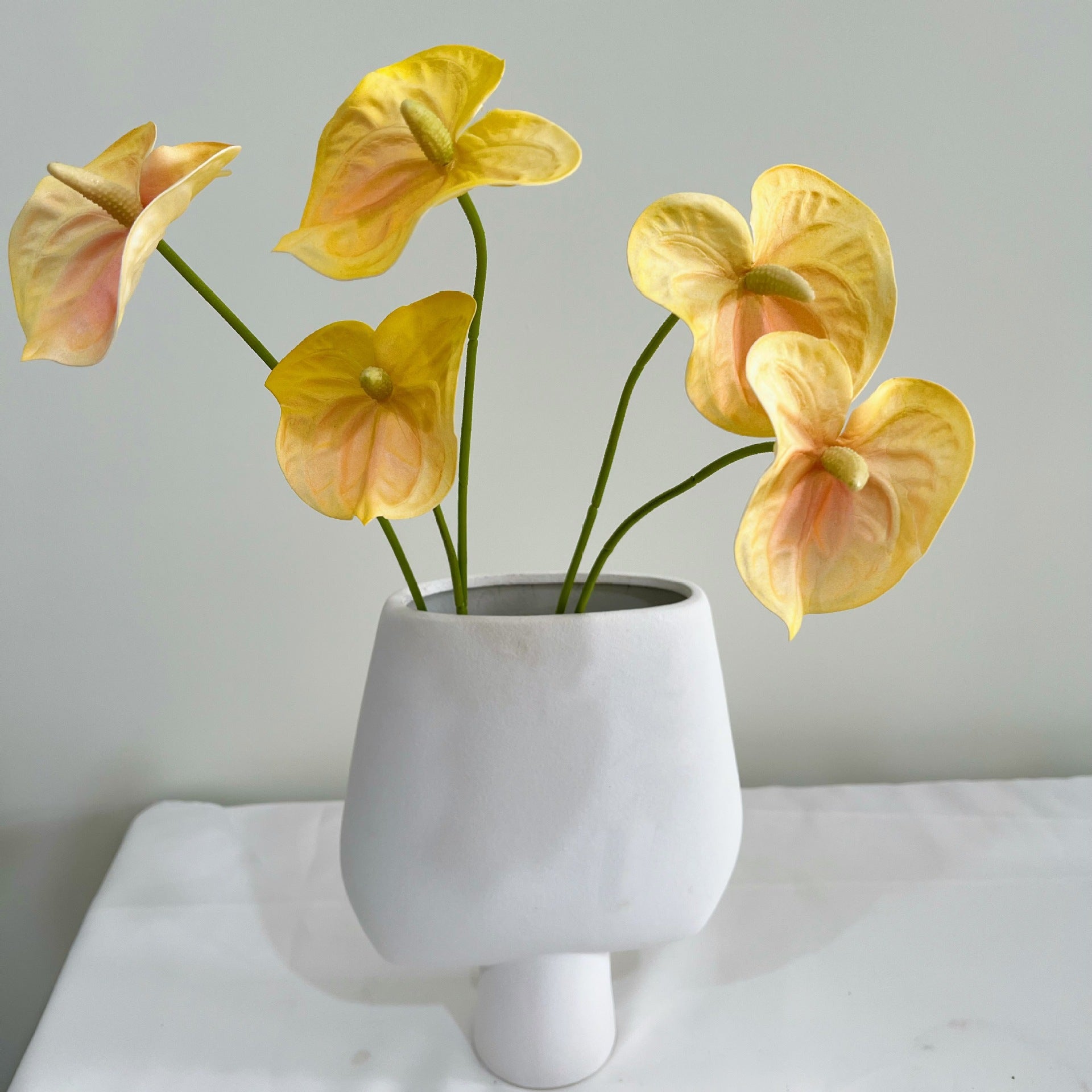 Künstliche Anthurium Einzelstiel 47 cm, hochwertige PU-Anthurium für Hochzeitsdekoration, Wohnaccessoires, Einzelhandel
