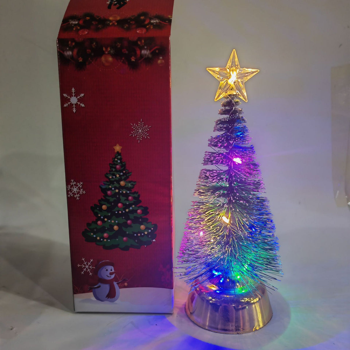 Künstliche Kiefer mit LED-Beleuchtung, 12-25,5 cm, Weihnachtsdekoration, Tischdeko, Ladenausstattung, Geschenk