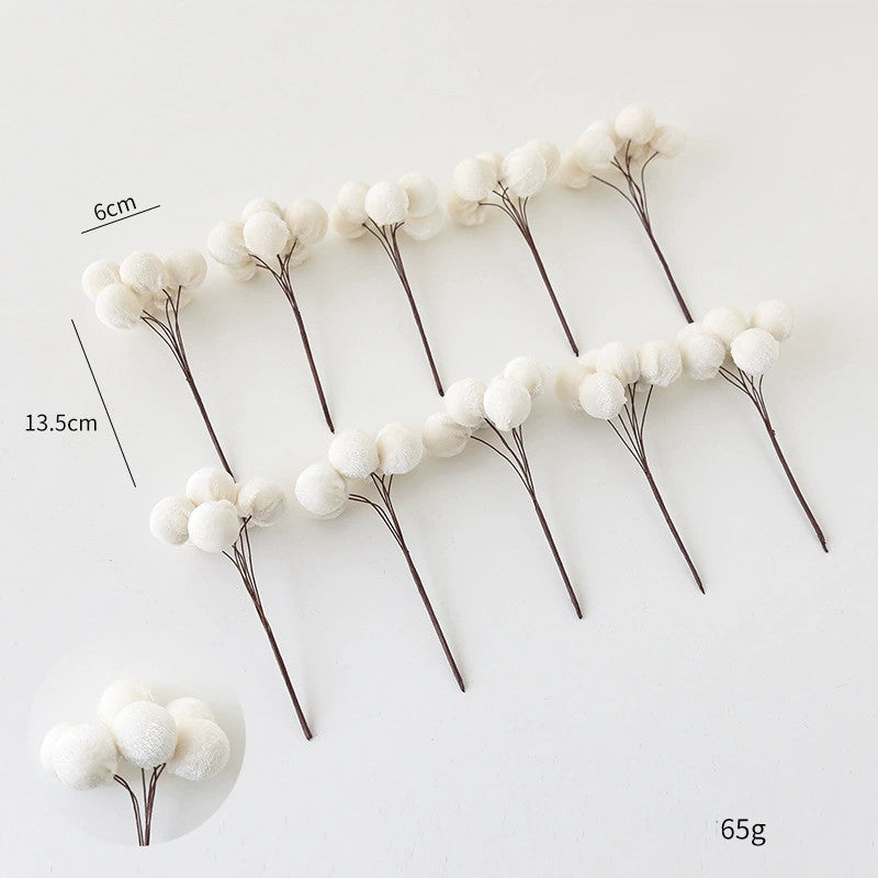 Weihnachts-Deko Zweige aus Samt, 10er Set (13,5 cm Länge, 6 cm Blütendurchmesser) für Baum, Gestecke, Kränze, Hochzeiten & Schaufenster
