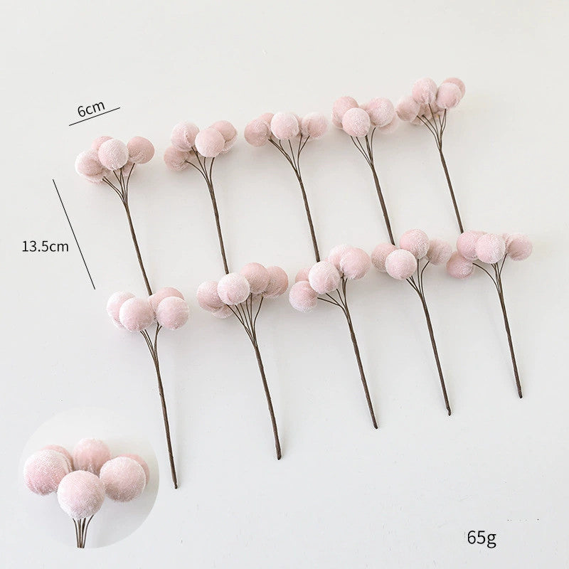 Weihnachts-Deko Zweige aus Samt, 10er Set (13,5 cm Länge, 6 cm Blütendurchmesser) für Baum, Gestecke, Kränze, Hochzeiten & Schaufenster