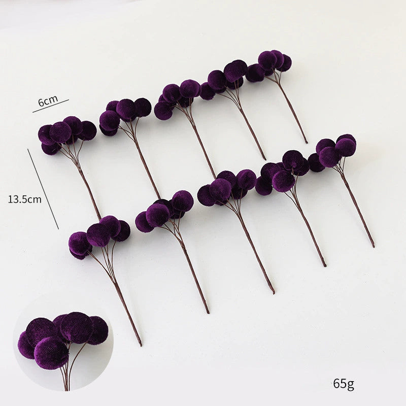 Weihnachts-Deko Zweige aus Samt, 10er Set (13,5 cm Länge, 6 cm Blütendurchmesser) für Baum, Gestecke, Kränze, Hochzeiten & Schaufenster