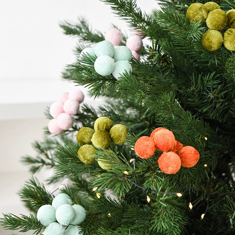 Weihnachts-Deko Zweige aus Samt, 10er Set (13,5 cm Länge, 6 cm Blütendurchmesser) für Baum, Gestecke, Kränze, Hochzeiten & Schaufenster