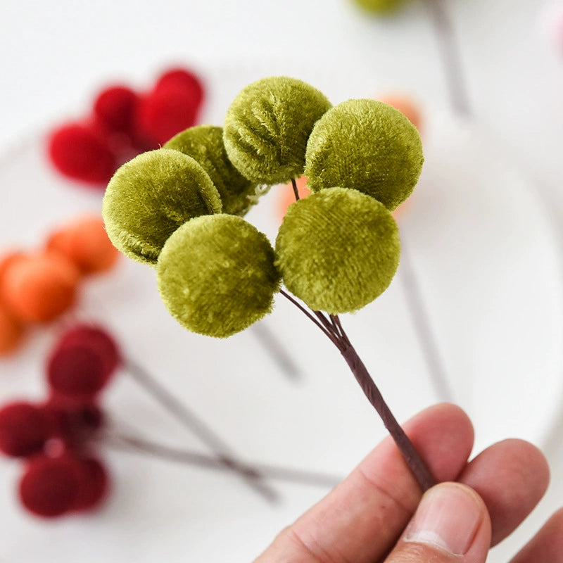 Weihnachts-Deko Zweige aus Samt, 10er Set (13,5 cm Länge, 6 cm Blütendurchmesser) für Baum, Gestecke, Kränze, Hochzeiten & Schaufenster