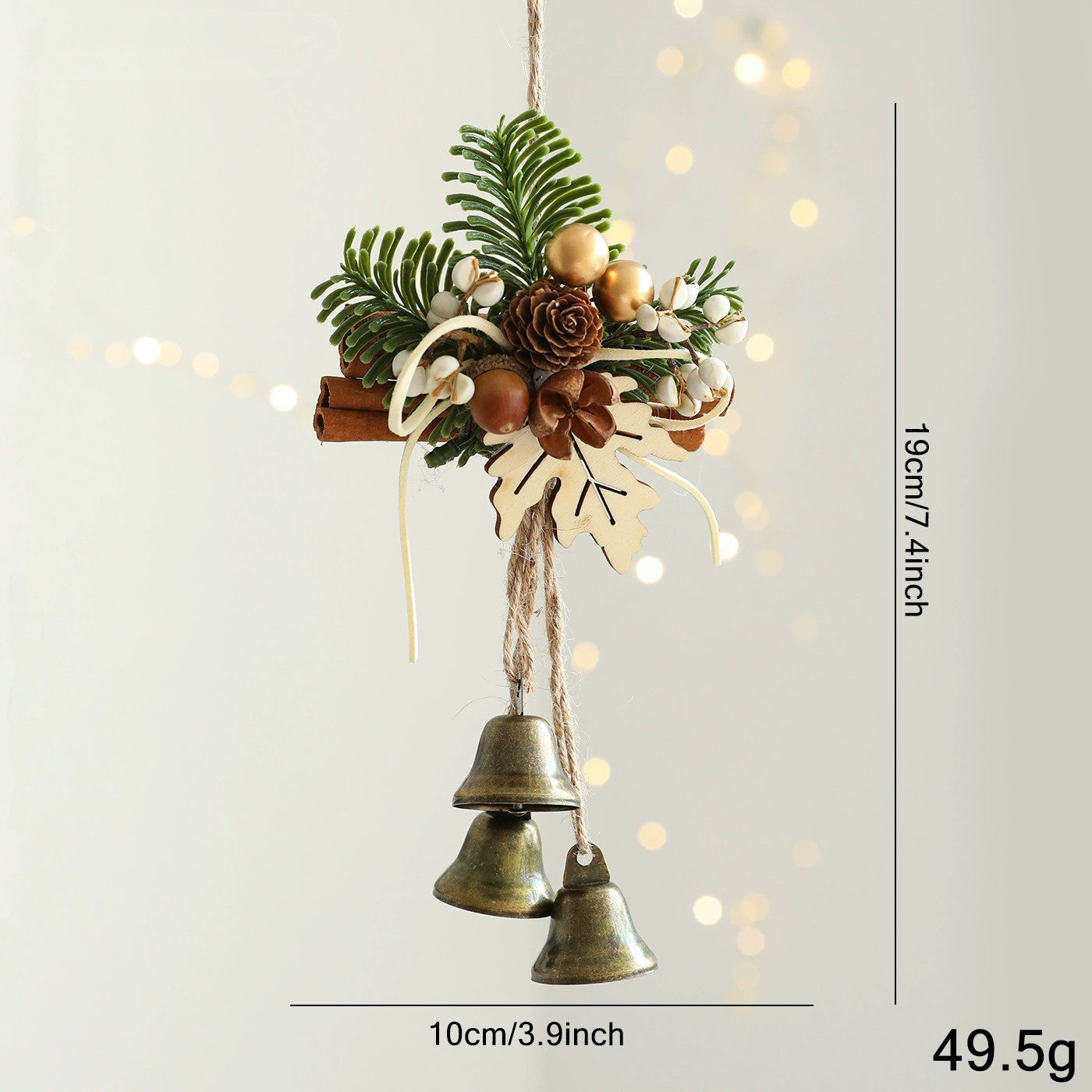 Weihnachtsschmuck Türdekoration Glockenanhänger für Baum, Fenster und Wanddekoration, 9 Stile, 30 cm, Kunststoff, realistische Optik für Festdekoration, Einzelhandel und Großhandel