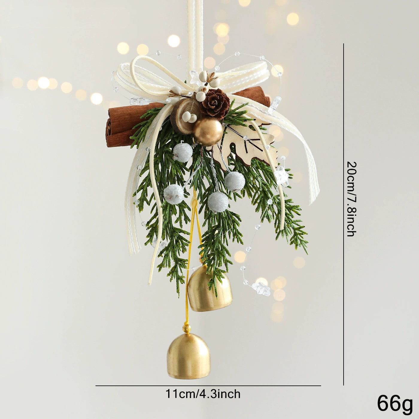 Weihnachtsschmuck Türdekoration Glockenanhänger für Baum, Fenster und Wanddekoration, 9 Stile, 30 cm, Kunststoff, realistische Optik für Festdekoration, Einzelhandel und Großhandel