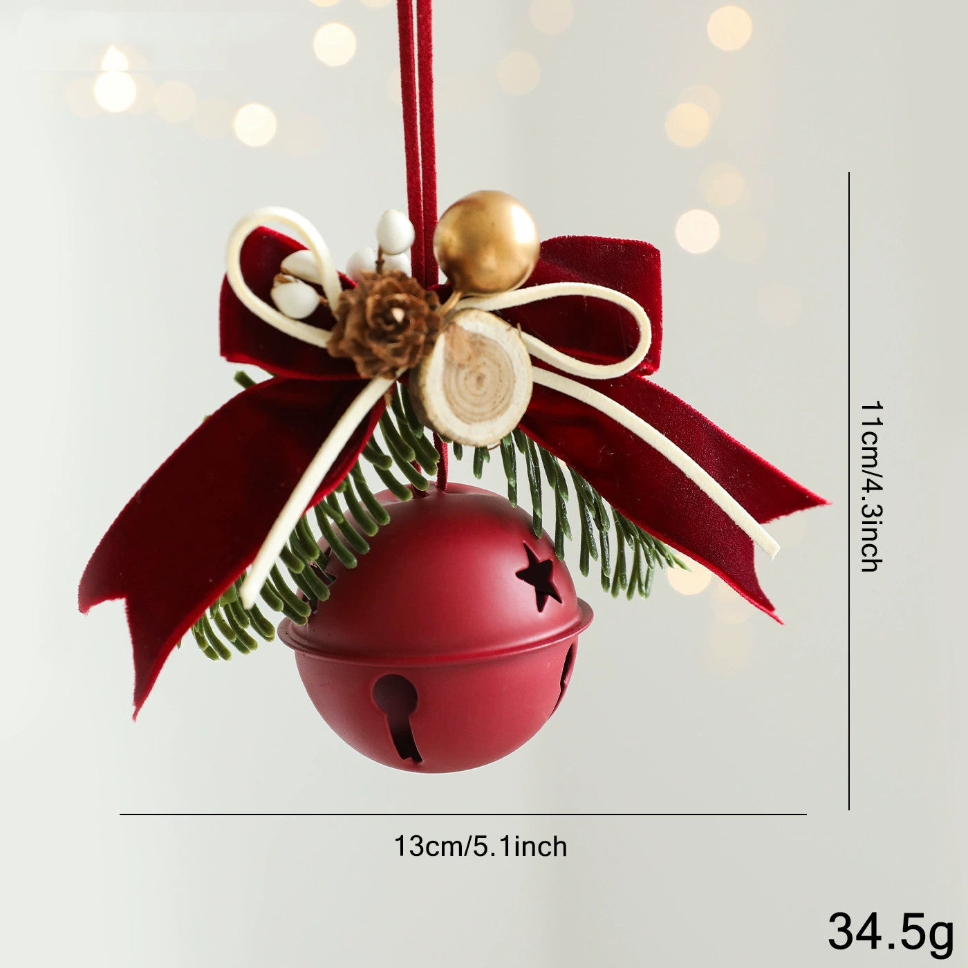 Weihnachtsschmuck Türdekoration Glockenanhänger für Baum, Fenster und Wanddekoration, 9 Stile, 30 cm, Kunststoff, realistische Optik für Festdekoration, Einzelhandel und Großhandel