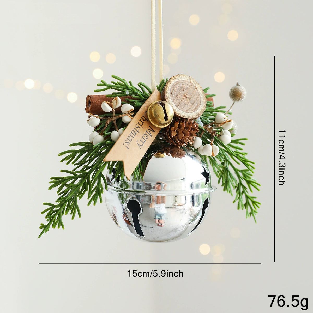 Weihnachtsschmuck Türdekoration Glockenanhänger für Baum, Fenster und Wanddekoration, 9 Stile, 30 cm, Kunststoff, realistische Optik für Festdekoration, Einzelhandel und Großhandel