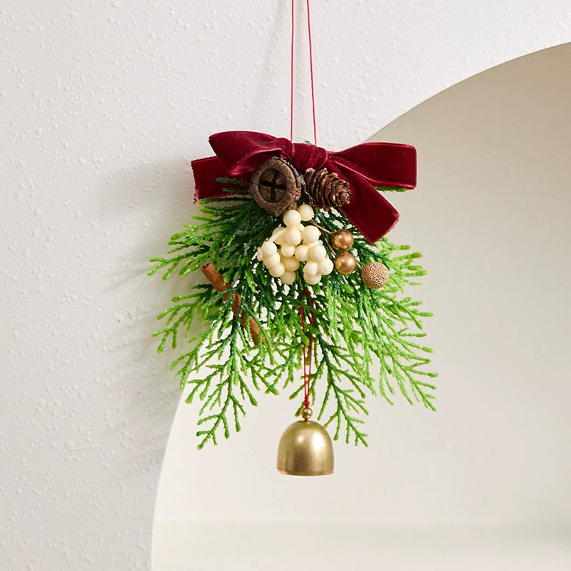 Weihnachtsglocken mit Schleife, 13x16 cm, realistische Kunststoff-Deko für Baum, Tür, Fenster, Hochzeit, Event, Gastgewerbe, 6 Designs