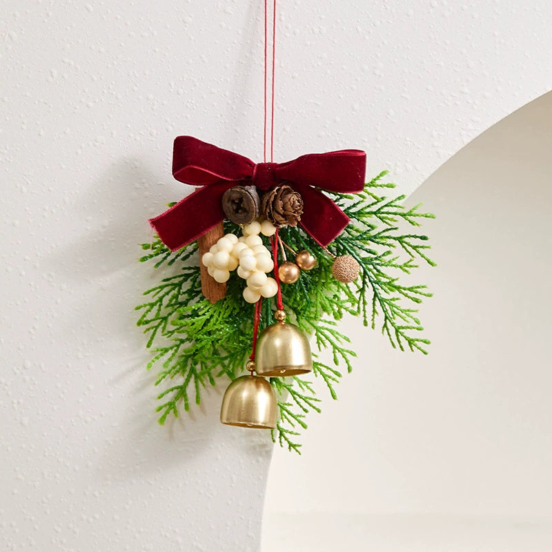 Weihnachtsglocken mit Schleife, 13x16 cm, realistische Kunststoff-Deko für Baum, Tür, Fenster, Hochzeit, Event, Gastgewerbe, 6 Designs