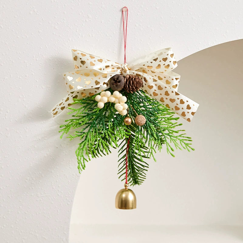 Weihnachtsglocken mit Schleife, 13x16 cm, realistische Kunststoff-Deko für Baum, Tür, Fenster, Hochzeit, Event, Gastgewerbe, 6 Designs