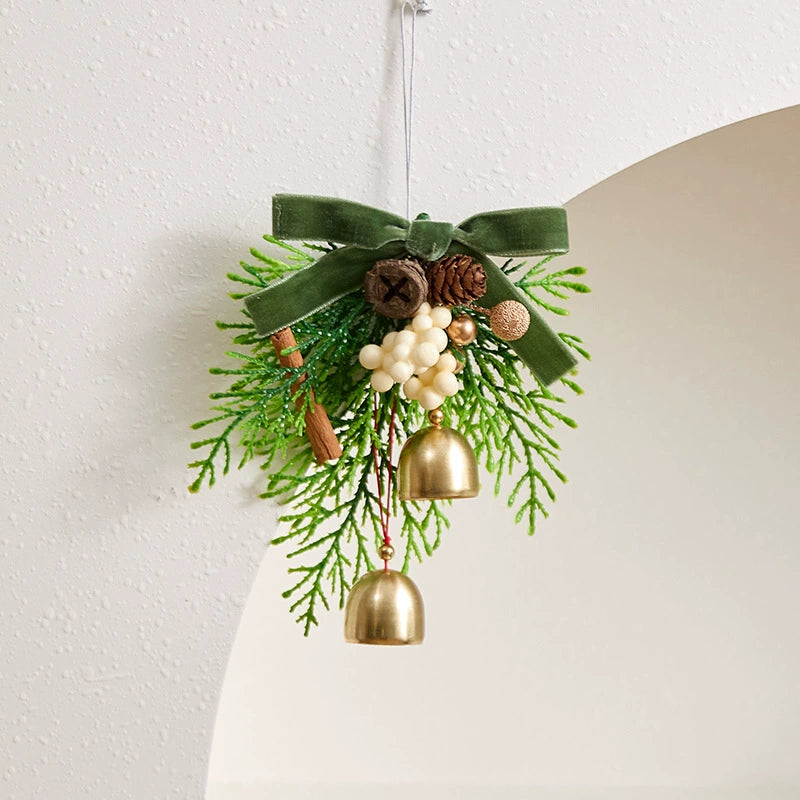 Weihnachtsglocken mit Schleife, 13x16 cm, realistische Kunststoff-Deko für Baum, Tür, Fenster, Hochzeit, Event, Gastgewerbe, 6 Designs
