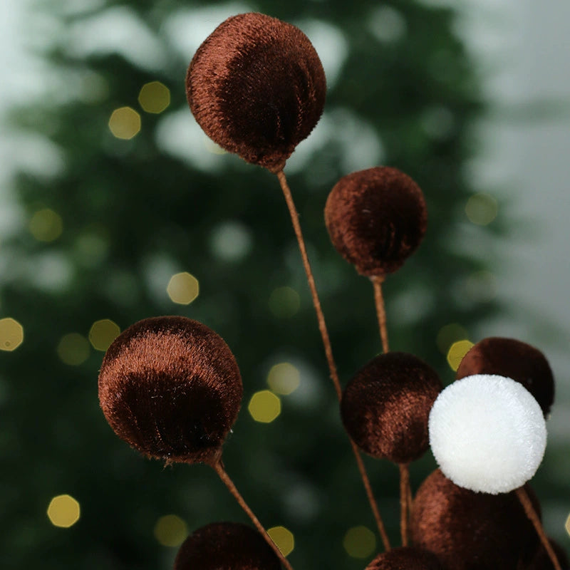 12 Weihnachtskugeln aus Samt für DIY-Dekoration, 55 cm Höhe, 9 Designs, Hotel- & Wohnaccessoires, Hochzeitsdekoration, Ladendekoration
