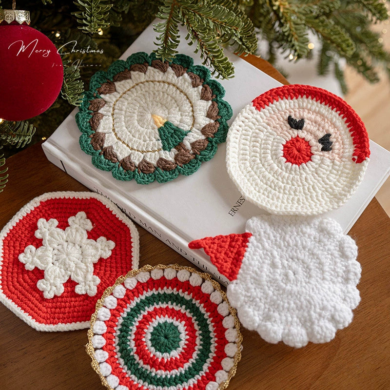 Weihnachtsdeko, 6 Stück, Handgefertigte Woll-Filz-Geschenke, Ø 11-13 cm, Weihnachtsgeschenk, Tischdeko, Hochzeit, Café