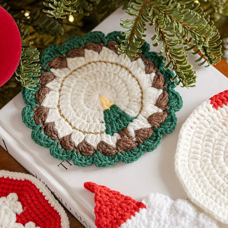 Weihnachtsdeko, 6 Stück, Handgefertigte Woll-Filz-Geschenke, Ø 11-13 cm, Weihnachtsgeschenk, Tischdeko, Hochzeit, Café