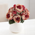 10er Set künstliche Rosen aus Seide, 27 cm Handstrauß, Hochzeit Dekoration, Wohnzimmer, Grabschmuck, realistische Optik