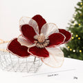 22 cm künstliche Weihnachtsdeko mit Glitzer, Stoffblumen in Weinrot, Grün oder Cremeweiß, für Fensterdekoration, Hotel & Einzelhandel