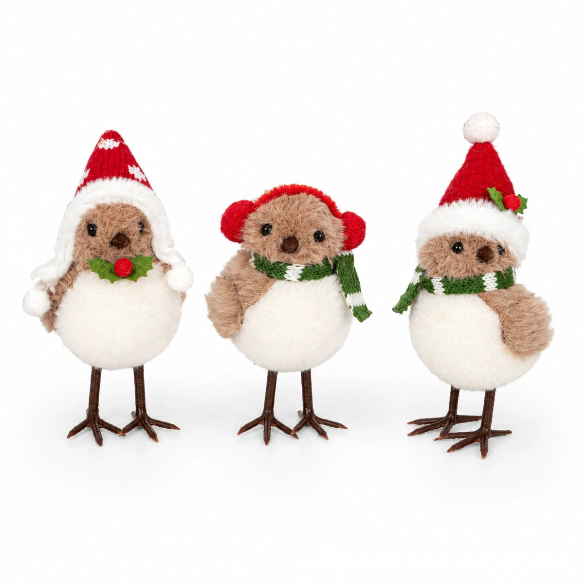 Weihnachtsbaum-Anhänger Vogel, 13 cm, flauschige Schaumstoff-Deko, realistische Optik für Tische, Schaufenster, Hochzeiten, Festtagsdekoration