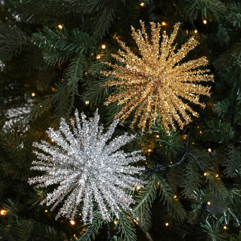 Weihnachtsbaum-Zweig mit Glitzer, 45 cm, Schaumstoff, gold/weiß/silber/rot, für Tischdeko, Events, Einzelhandel