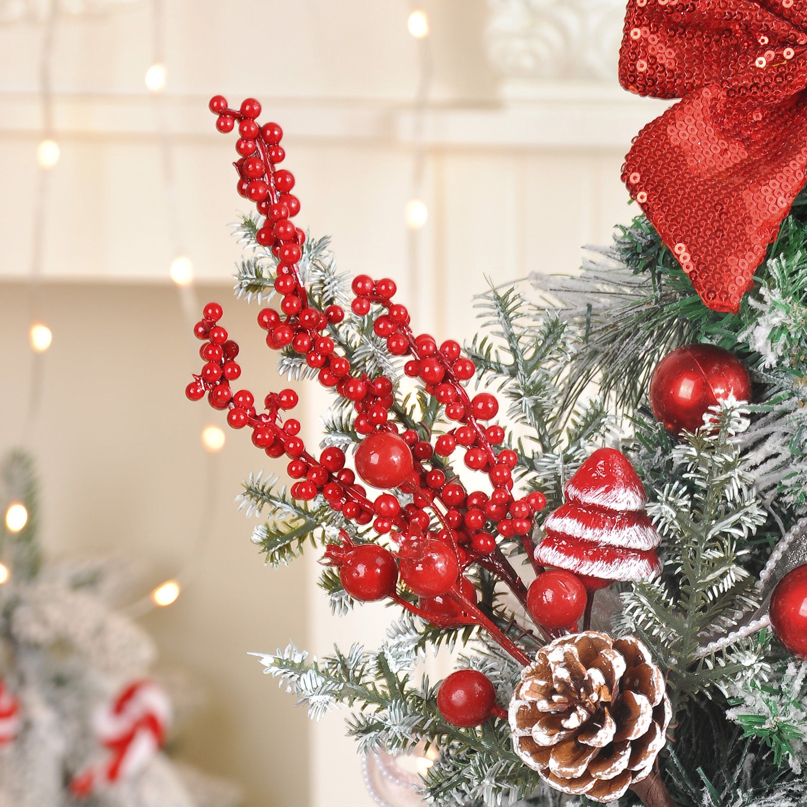 Set mit 5 Weihnachts-Lollipop-Dekorationen, 6 verschiedene Designs, 5 cm, Kunststoff, für Baumdekoration, Geschenkverpackung, DIY-Bastelprojekte