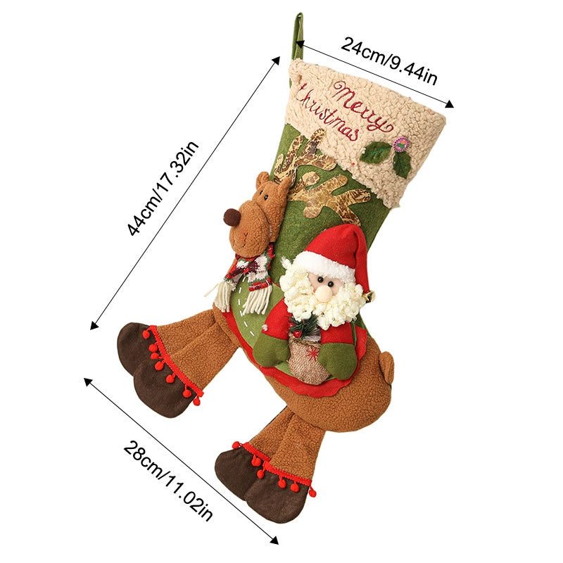 Weihnachtsdeko Weihnachtssocken, 44 cm lang, 28 cm breit, Geschenkidee, perfekt für Weihnachtsbaum, Wohnzimmer, Eventdekoration